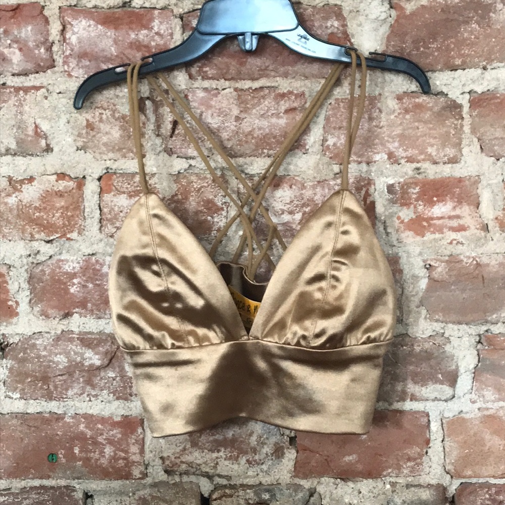 Gold strappy brallete
